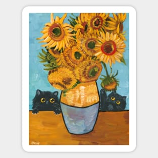 Playing With Sunflowers Sticker